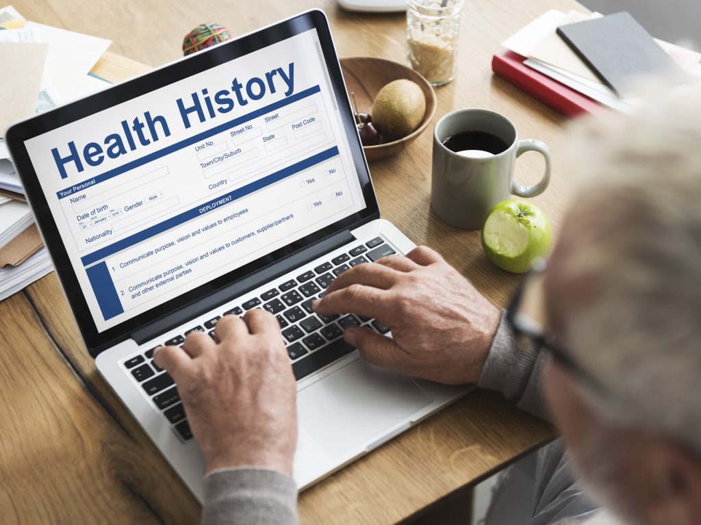 health check form claim history record concept